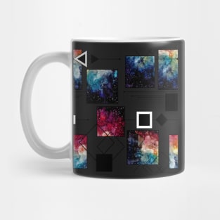 Vivid Nebula, Squares and Lines Mug